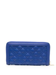 Love Moschino Portemonnee met logoplakkaat - Blauw