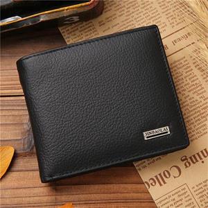 Lovely Home For Family Mannen Business Leather Black Short Wallet Credit Card Houder Casual Coin Purse Mini Handtas
