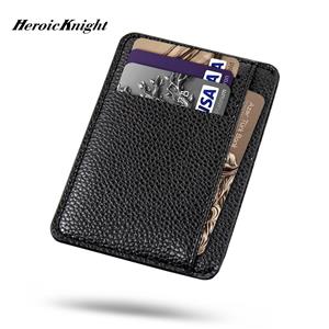 HcanKcan Men ID Leather Credit Bank Card Holder Wallet Luxury Brand Men Anti Rfid Blocking Protected Magic Leather Slim Mini Small Money Wallets Case