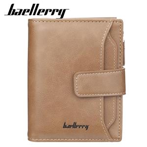 Baellerry Men Card Holder Wallets Zipper Short Style Artificial Leather Purse