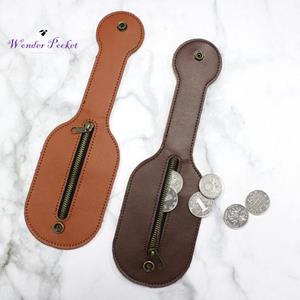 Wonder Pocket Men Faux Leather Coin Purse Fashion Outdoor Self-Defense Mini Zipper Wallet