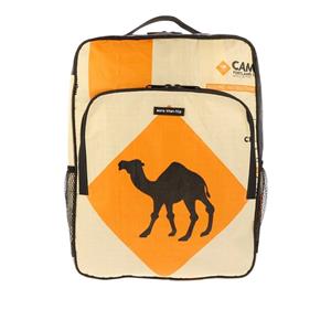 Laptop rugtas 15.6 inch van gerecyclede cementzakken - Trong kameel