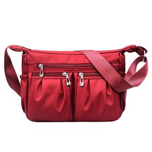 ArmadaDeals Frauen Nylon Multi-Pocket Umhängetasche Crossbody Tasche Handtaschen, Rot