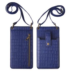 ArmadaDeals Mode dames krokodil patroon een-schouder kruislichaam mobiele telefoon tas, Donkerblauw