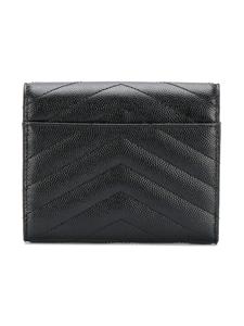 Saint Laurent small monogram envelope wallet - Zwart