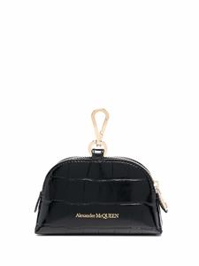 Alexander McQueen Portemonnee met krokodillenleer-effect - Zwart