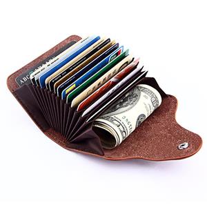 Handmade Mannen vrouwen lederen ID credit card houder koppeling bifold portemonnee portemonnee zakken