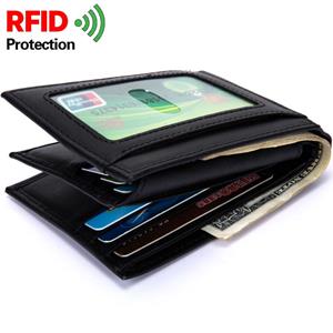Baborry RFID Theft Protect Men Wallets Coin Pocket Purse Card Holder Zipper Genuine Cow Leather Wallets