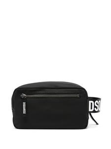 Dsquared2 logo-print zipped wash bag - Zwart