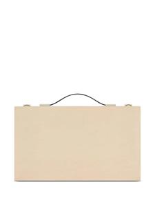 Saint Laurent logo-print wood painting bag - Beige