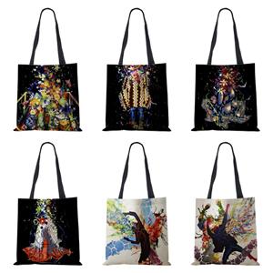 KaiTingu Painted Abstract Print Casual Shoulder Bag Women Shopping Reusable Tote Bag 2022 Harajuku Canvas Travel School Beach Handbag