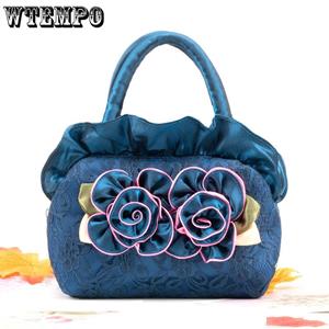 WTEMPO Women Summer Portable Cloth Bag Sweet Lace Flower Small Bag Zipper Mobile Phone Bag