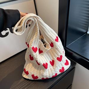 Yogodlns Designer Knitted Handbags Female Large Capacity Shopper Totes Women's Shoulder Bag Summer Casual Woven Beach Bag