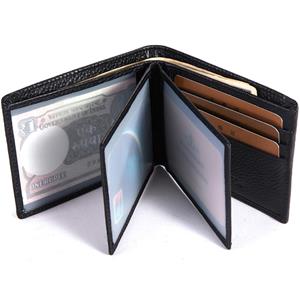 Baborry Men's wallet leather wallet driver's license photo card package