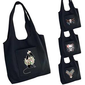 Aidegou15 Foldable Womens Bag Shopper Bag Travel Canvas Bag Messenger Shoulder Bag Printing Tote Bag Grocery Storage Bags for Women