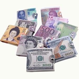 Bag Queen Russische roebel US Dollar Bill Portemonnee Bruin Lederen Portemonnee Bifold Credit Card Fotohouder