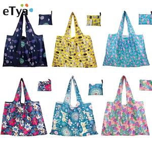 ETya Herbruikbare boodschappen opvouwbare boodschappentassen groot formaat premium kwaliteit lichte plicht opvouwbare tote bag met handvat vrouwen schoudertas