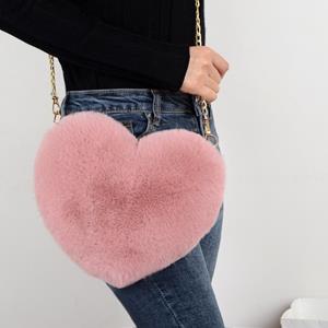 YuTao bag 015 Winter faux fur hart tas voor vrouwen handtas schoudertas messenger crossbody tas