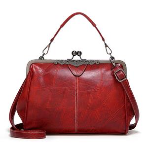 Yogodlns Dames Vintage eenvoudige stijl schoudertas Hoge kwaliteit PU-leer Lady Crossbody Bag