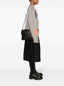 Yohji Yamamoto foldover leather crossbody bag - Zwart
