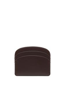 APC Demi-Lune leather cardholder - Bruin