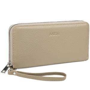 Variable Elk Leather Clutch Wallet (Taupe)