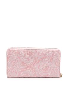 Versace embroidered-logo jacquard wallet - Roze
