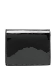 Prada triangle-logo patent leather wallet - Zwart