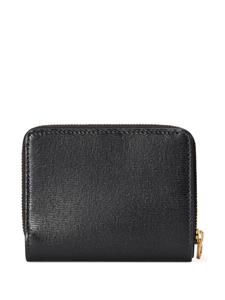 Gucci mini logo-script leather wallet - Zwart