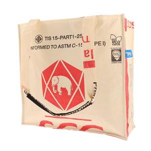 Small shopper van gerecyclede cementzakken - Lundy olifant