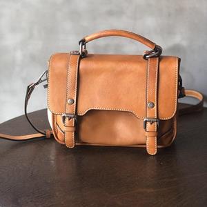 Johnature Genuine Leather Vintage Women Messenger Bag Natural Real Cowhide Solid Color Versatile Shoulder & Crossbody Bags