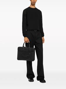 Dolce & Gabbana logo-embossed leather laptop bag - Zwart