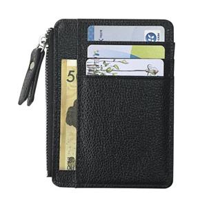 Bag Accessorries Men Faux Leather Credit Card Cash Holder Case Zipper Slim Wallet Coin Purse