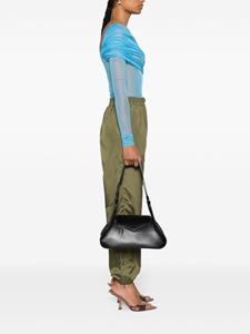 Amina Muaddi Gemini leather shoulder bag - Zwart