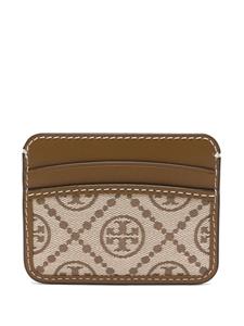 Tory Burch T-monogram leather cardholder - Bruin