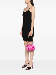 Moschino logo-embellished satin shoulder bag - Roze