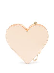 GANNI Funny Heart leather purse - Beige