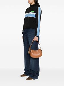 GANNI Swing logo-charm shoulder bag - Bruin
