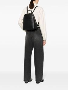 Calvin Klein logo-lettering faux-leather backpack - Zwart