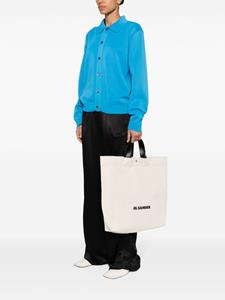 Jil Sander logo-print cotton tote bag - Beige