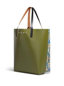 Marni Saraband-print logo-tag tote bag - Groen