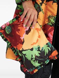 La DoubleJ floral-print zipped clutch bag - Groen