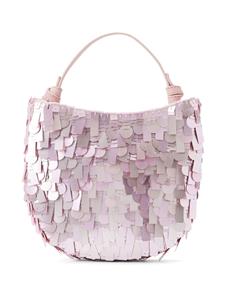 STAUD Crescent paillette-embellished tote bag - Roze