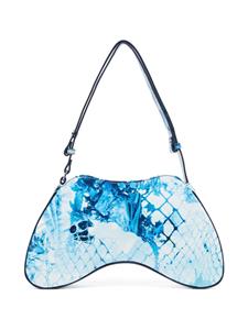 Diesel Play snakeskin-effect shoulder bag - Blauw