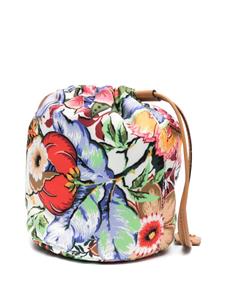 ETRO floral-print drawstring clutch bag - Wit