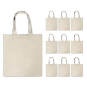 TOMTOP JMS 10pcs canvas tas handtas grote capaciteit effen kleur opvouwbare herbruikbare lichtgewicht boodschappentas