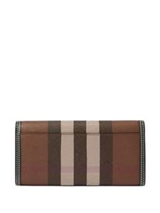 Burberry check-pattern leather-trim wallet - Bruin