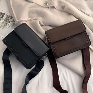 Bag Accessorries Women Shoulder Bag Smooth Faux Leather Vinatge Solid Color Adjustable Wide Strap Portable Firm Stitching Large Capacity Lady Crossbody Bag