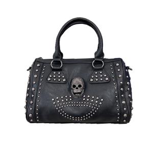 Jierotyx trendy metalen schedel studded zwarte handtassen gotische klinknagel womens portemonnee tas tas schoudertassen grote capaciteit