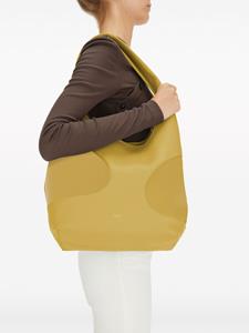 Ferragamo debossed-logo panelled leather bag - Geel
